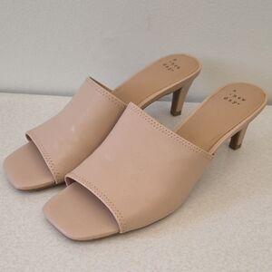 A New Day Women's Pink Cream Heeled Mules, 10